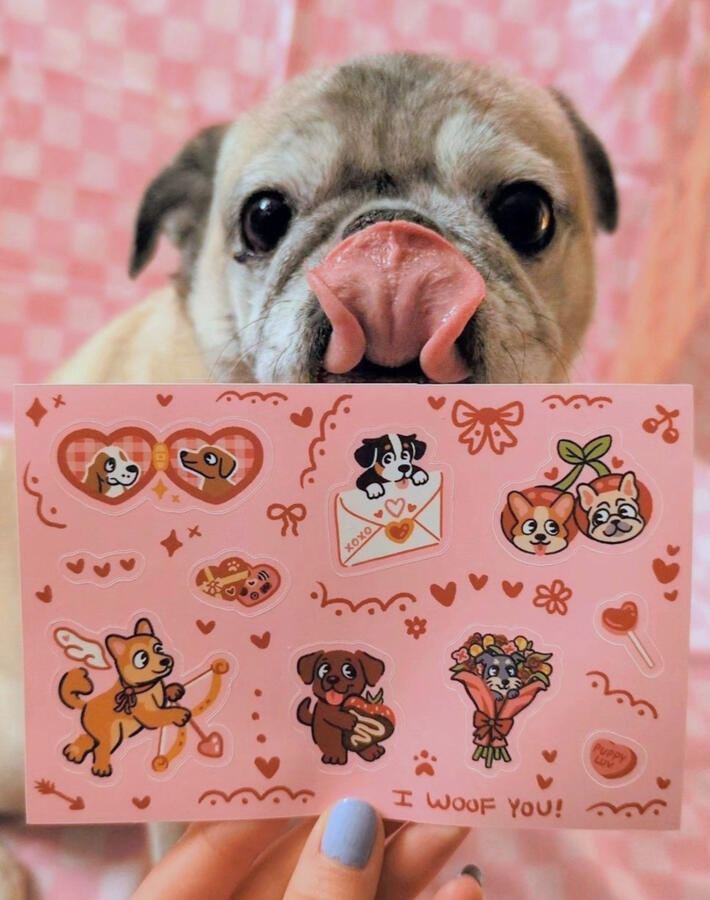 Puppy Love Sticker Sheet Puppy Love Sticker Sheet